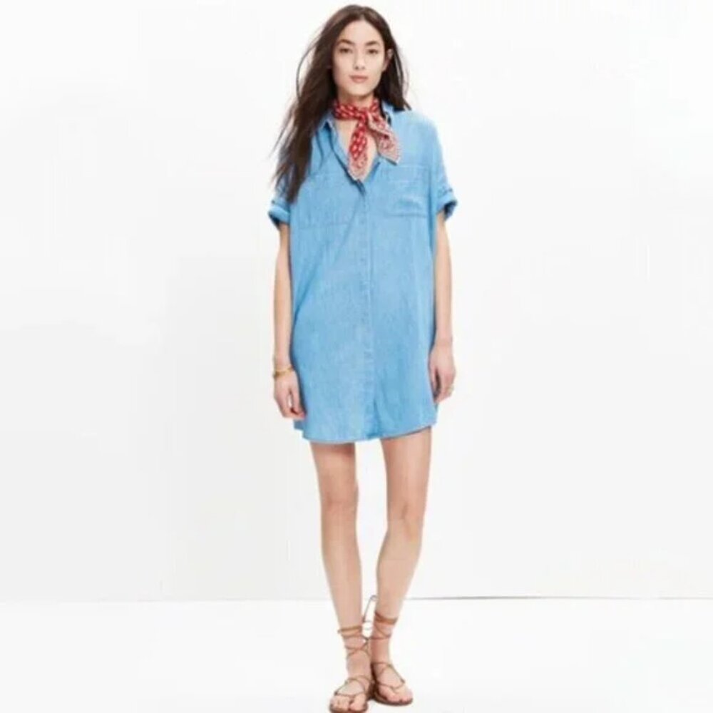 Madewell Courier Shirt Dress | Button Down Chambray Dress - Excellent Condition!